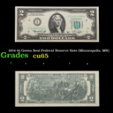 1976 $2 Green Seal Federal Reserve Note (Minneapolis, MN) Grades Gem CU