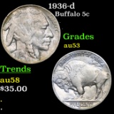 1936-d Buffalo Nickel 5c Grades Select AU