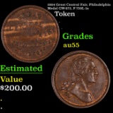 1864 Great Central Fair, Philadelphia Medal GW-672, F-750L-1a Grades Choice AU