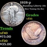 1928-p Standing Liberty Quarter 25c Grades vf++