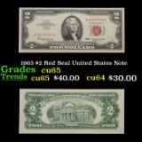 1963 $2 Red Seal United States Note Grades Gem CU