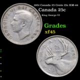 1951 Canada 25 Cents 25c KM-44 Grades xf+