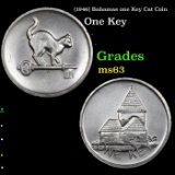 (1946) Bahamas one Key Cat Coin Grades Select Unc