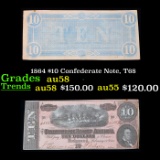 1864 $10 Confederate Note, T68 Grades Choice AU/BU Slider