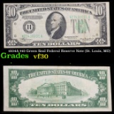 1934A $10 Green Seal Federal Reserve Note (St. Louis, MO) Grades vf++