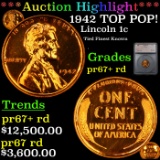 Proof ***Auction Highlight*** 1942 Lincoln Cent TOP POP! 1c Graded pr67+ rd BY SEGS (fc)