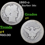 1893-o Barber Half Dollars 50c Grades g, good