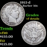 1912-d Barber Half Dollars 50c Grades vf details