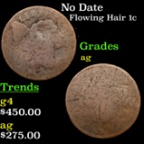 No Date Flowing Hair large cent 1c Grades ag