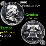 Proof 1960 Franklin Half Dollar 50c Grades GEM+ Proof Cameo