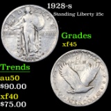 1928-s Standing Liberty Quarter 25c Grades xf+
