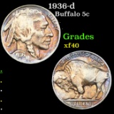 1936-d Buffalo Nickel 5c Grades xf