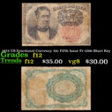 1875 US Fractional Currency 10c Fifth Issue Fr-1266 Short Key Grades f, fine