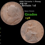 1900 Victoria 1/2 Penny KM-789 Grades vg, very good