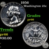 Proof 1956 Washington Quarter 25c Grades GEM+ Proof