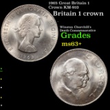 1965 Great Britain 1 Crown KM-910 Grades Select+ Unc