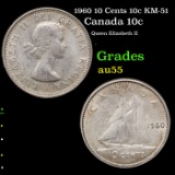 1960 10 Cents 10c KM-51 Grades Choice AU