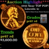 Proof ***Auction Highlight*** 1942 Lincoln Cent Near TOP POP! 1c Graded pr67 rd BY SEGS (fc)