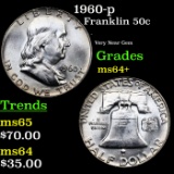 1960-p Franklin Half Dollar 50c Grades Choice+ Unc