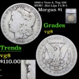 1888-o Morgan Dollar Vam-4, Top 100 WOW! ,Hot Lips I-5 R-5 $1 Graded vg8 By SEGS