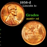 1958-d Lincoln Cent 1c Grades Gem+ Unc RD