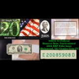 2003A $2 Federal Reserve Note, Uncirculated 2008 BEP Folio Issue (Richmond, VA) Grades Gem CU