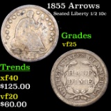 1855 Arrows Seated Liberty Half Dime 1/2 10c Grades vf+