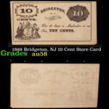 1869 Bridgeton, NJ 10 Cent Store Card Grades Choice AU/BU Slider