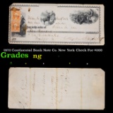 1872 Continental Bank Note Co. New York Check For $200 Grades NG