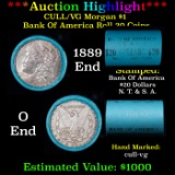 ***Auction Highlight*** 1889 & O Morgan Cull-VG Bank Of America Solid Morgan Silver Dollar Shotgun R
