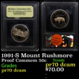 Proof 1991-S Mount Rushmore Modern Commem Half Dollar 50c Graded GEM++ Proof Deep Cameo By USCG