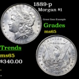 1889-p Morgan Dollar $1 Grades GEM Unc