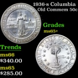 1936-s Columbia Old Commem Half Dollar 50c Grades GEM+ Unc