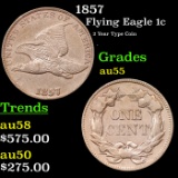 1857 Flying Eagle Cent 1c Grades Choice AU