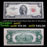 1953C $2 Red Seal United States Note Key To The Series Grades Select AU