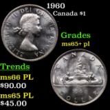 1960 Canada Dollar $1 Grades GEM+ PL