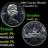 1966 Large Beads Canada Dollar $1 Grades GEM++ PL