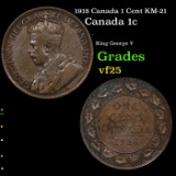 1918 Canada 1 Cent KM-21 Grades vf+