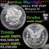 ***Auction Highlight*** 1882-s Morgan Dollar TOP POP! $1 Graded GEM+ UNC DMPL By USCG (fc)