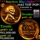 Proof ***Auction Highlight*** 1942 Lincoln Cent TOP POP! 1c Graded pr67+ rd BY SEGS (fc)