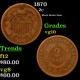 1870 Two Cent Piece 2c Grades vg+