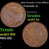 1914 Canada 1 Cent KM-21 Grades Select Unc BN