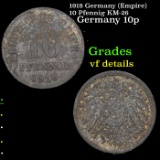 1918 Germany (Empire) 10 Pfennig KM-26 Grades vf details