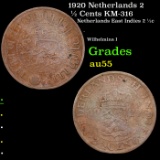 1920 Netherlands 2 1/2 Cents KM-316 Grades Choice AU
