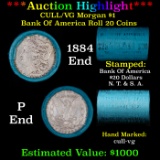 ***Auction Highlight*** 1884 & P Morgan Cull-VG Bank Of America Solid Morgan Silver Dollar Shotgun R