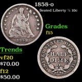 1858-o Seated Liberty Half Dime 1/2 10c Grades f+