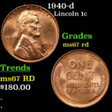 1940-d Lincoln Cent 1c Grades GEM++ Unc RD