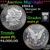 ***Auction Highlight*** 1894-s Morgan Dollar $1 Graded Choice Unc PL By USCG (fc)