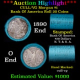***Auction Highlight*** 1890 & O Morgan Cull-VG Bank Of America Solid Morgan Silver Dollar Shotgun R