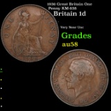 1936 Great Britain One Penny KM-838 Grades Choice AU/BU Slider